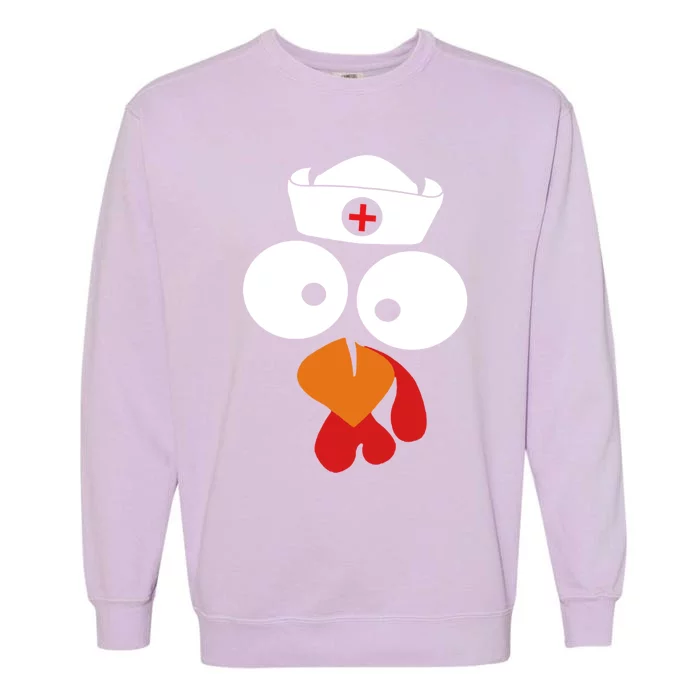 Turkey Face Nurse Gift For Nurse Doctor Thanksgiving Day Gift Garment-Dyed Sweatshirt