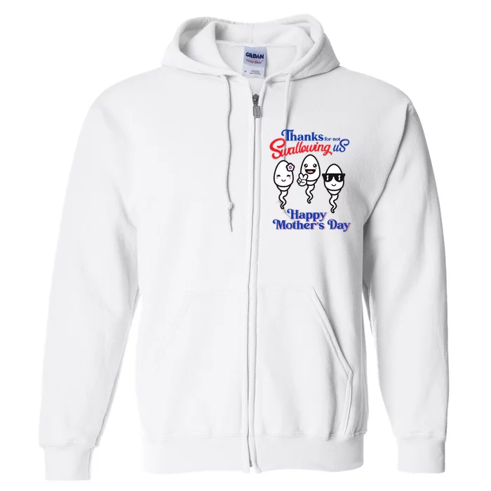 Thanks For Not Swallowing Us Happy Mothers Day Fathers Day Full Zip Hoodie