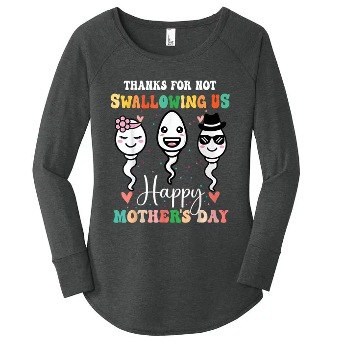 Thanks For Not Swallowing Us Happy Mother's Day For Mother Women's Perfect Tri Tunic Long Sleeve Shirt