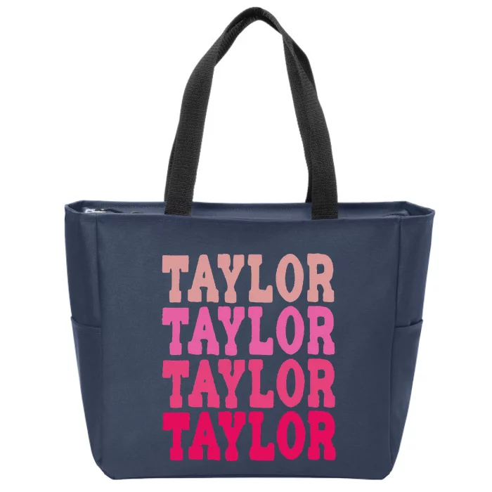 Taylor First Name Personalized Birthday Zip Tote Bag