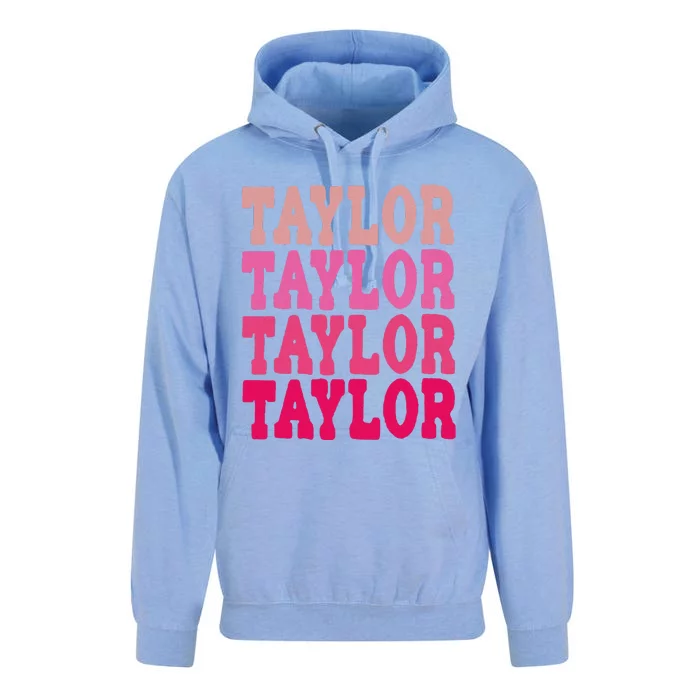 Taylor First Name Personalized Birthday Unisex Surf Hoodie