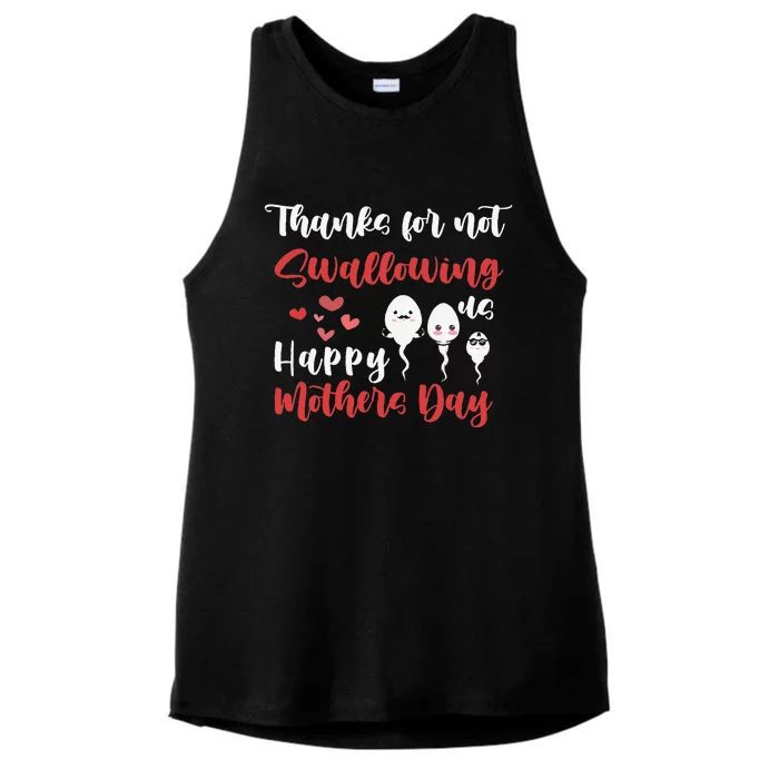 Thanks For Not Swallowing Us Happy Mothers Day Fathers Day Funny Ladies Tri-Blend Wicking Tank