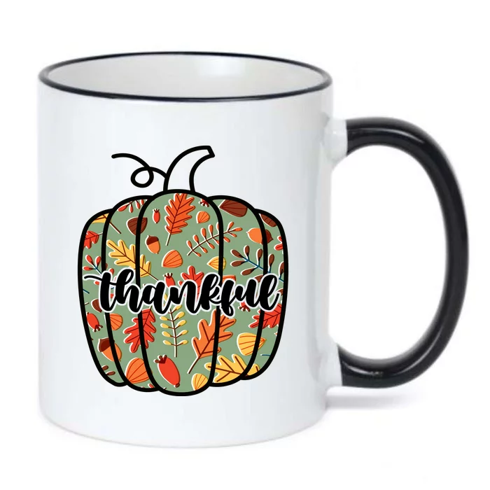 Thankful Fall Nature Pumpkin Black Color Changing Mug