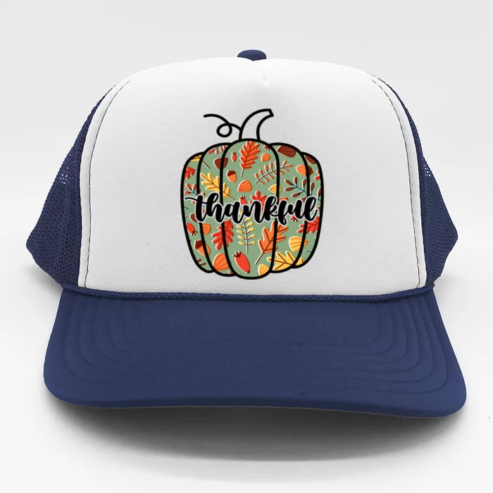 Thankful Fall Nature Pumpkin Trucker Hat