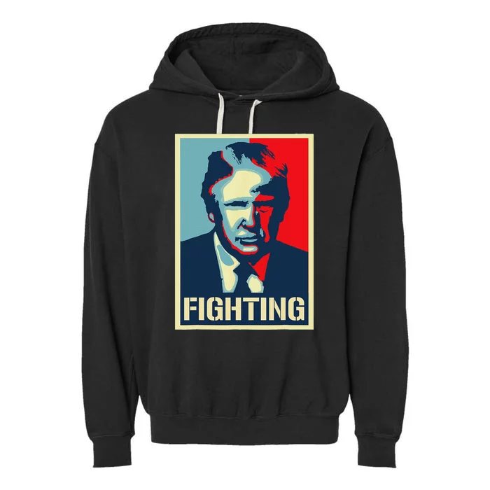 Trump Fight Never Stop Saving America Design Garment-Dyed Fleece Hoodie