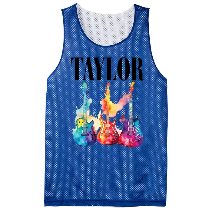 Taylor First Name Personalized Groovy 80S 90S Mesh Reversible Basketball Jersey Tank