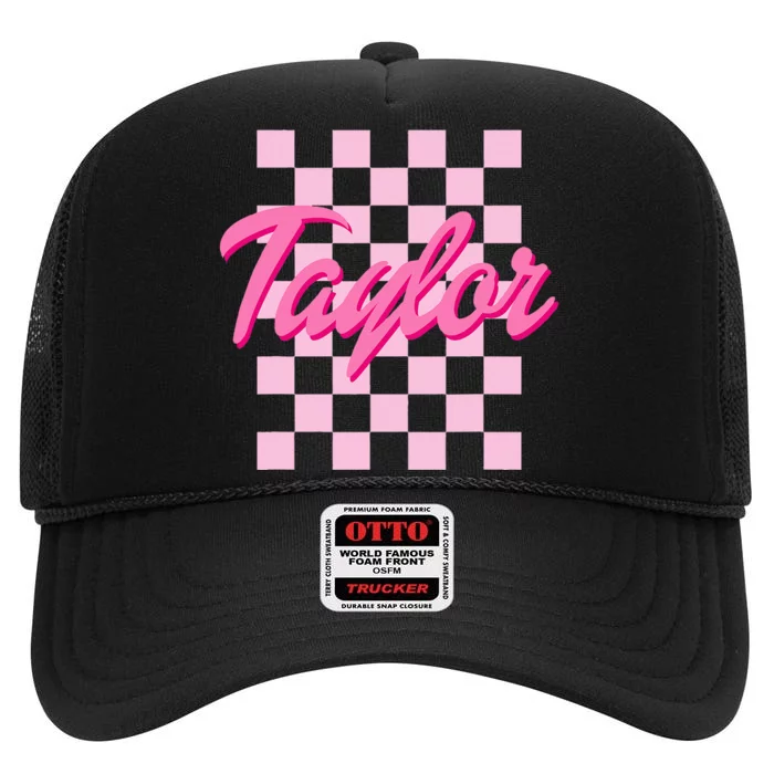 Taylor First Named Baby Birthday High Crown Mesh Trucker Hat