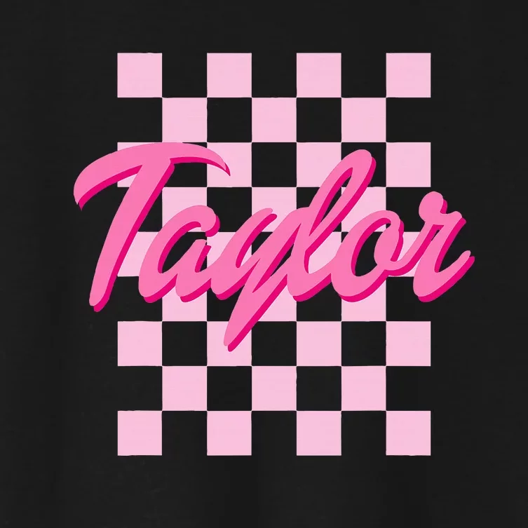 Taylor First Named Baby Birthday Women's Crop Top Tee