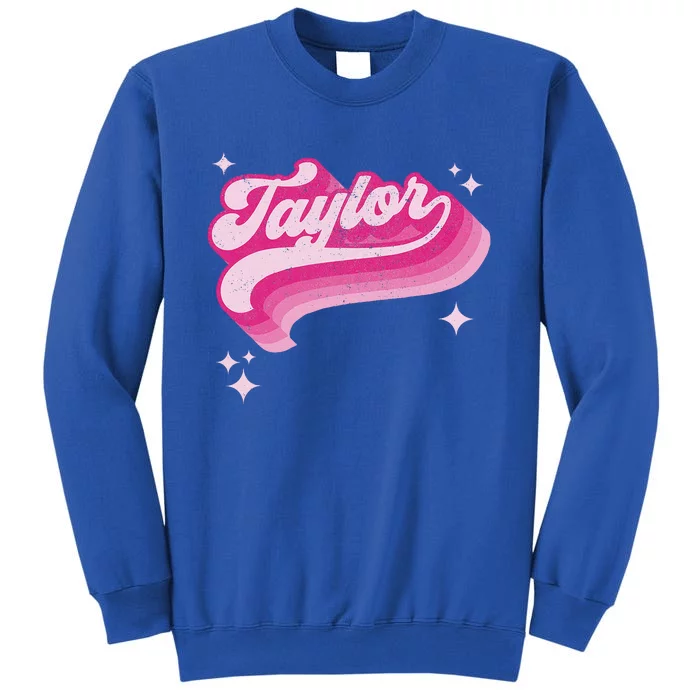 T.aylor First Name Vintage Style 70s Personalized Retro Tall Sweatshirt