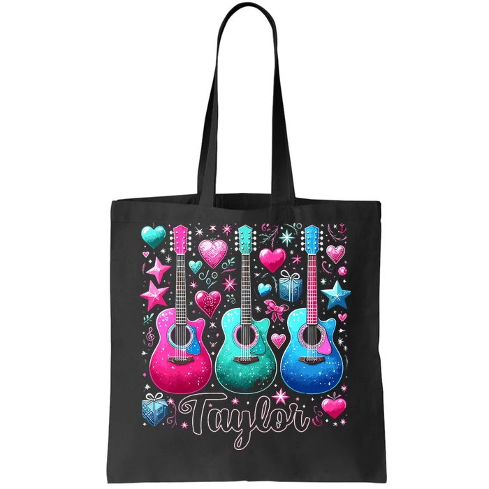 Taylor First Name Personalized Groovy 80s Pink Retro Tote Bag