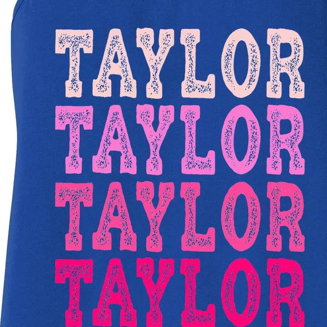 T.aylor First Named Baby Birthday Women's Racerback Tank