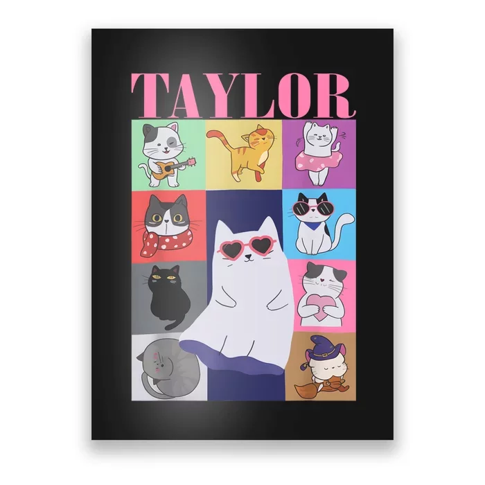 Taylor First Name I Love Taylor Girl Groovy 80s Poster