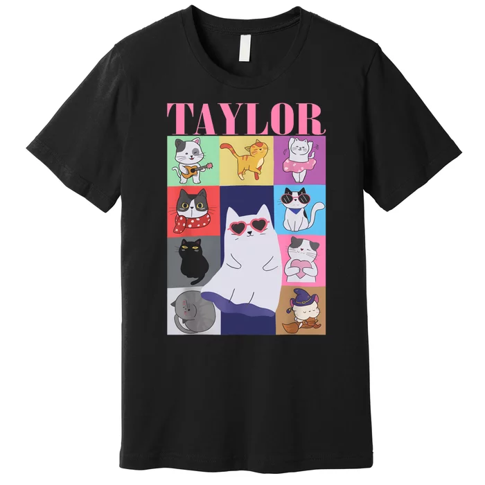 Taylor First Name I Love Taylor Girl Groovy 80s Premium T-Shirt