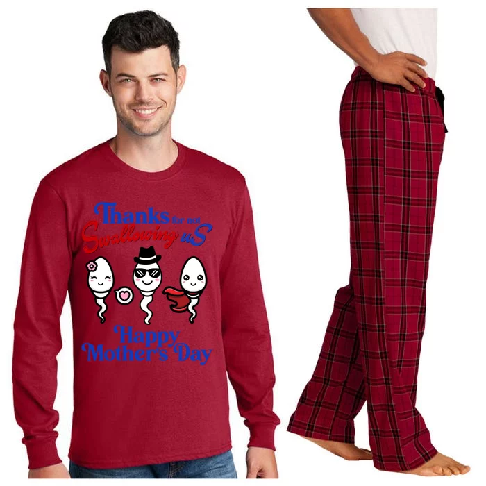 Thanks For Not Swallowing Us Happy MotherS Day Funny Gift Long Sleeve Pajama Set