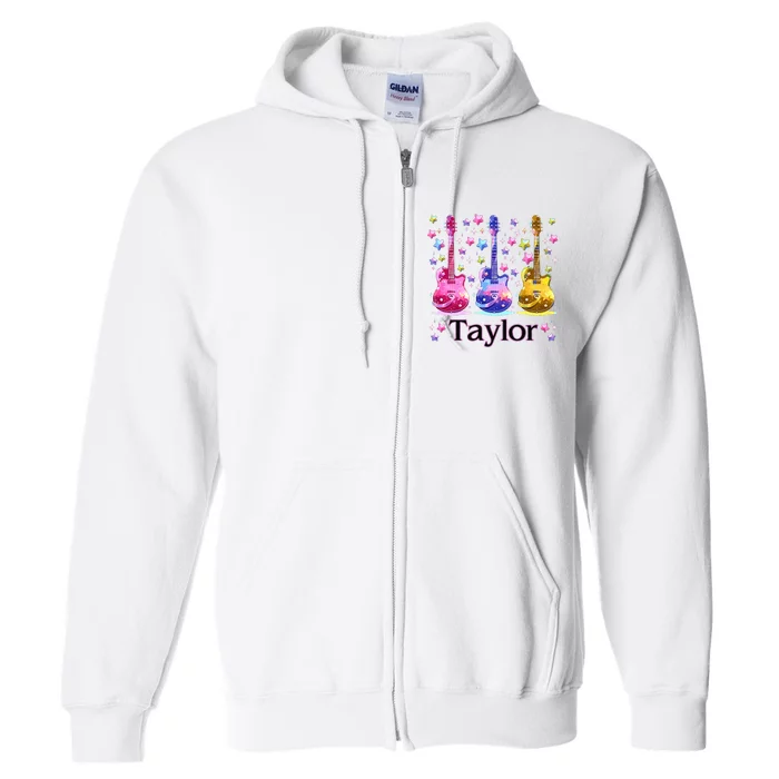 Taylor First Name Personalized Groovy 80S Full Zip Hoodie