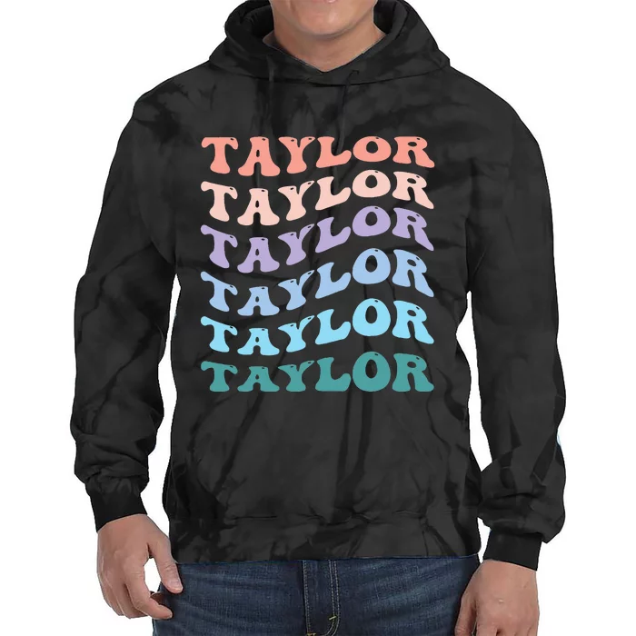 Taylor First Name Personalized Birthday Tie Dye Hoodie