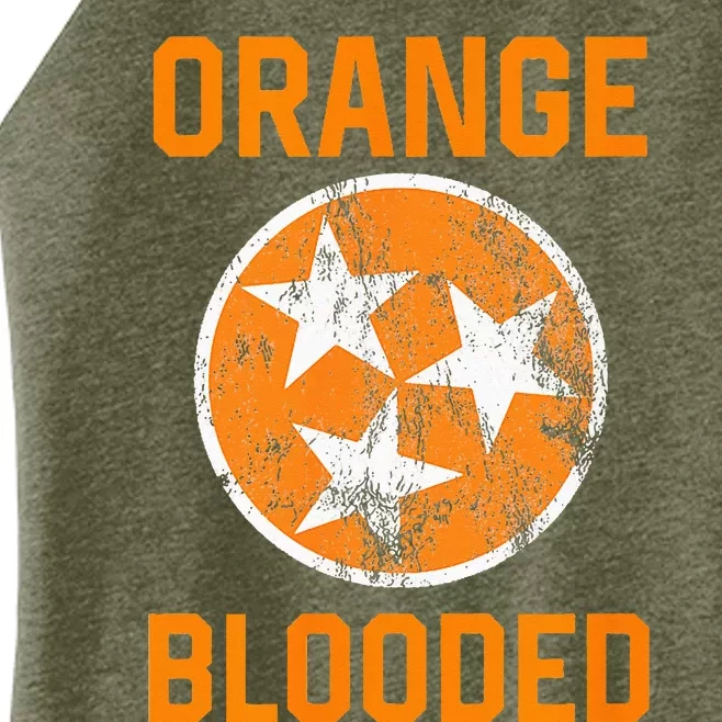 Tennessee Fan Orange Blooded Vol Sports Fan State Flag TN Women’s Perfect Tri Rocker Tank