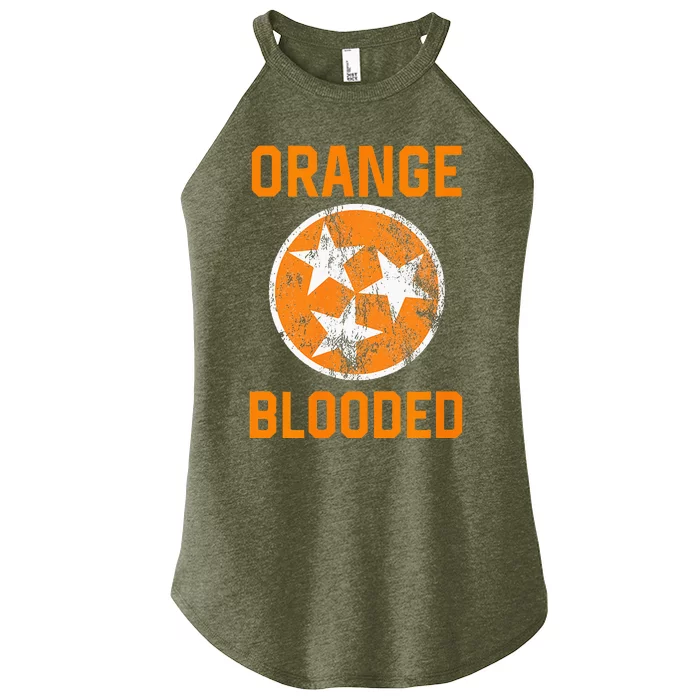 Tennessee Fan Orange Blooded Vol Sports Fan State Flag TN Women’s Perfect Tri Rocker Tank