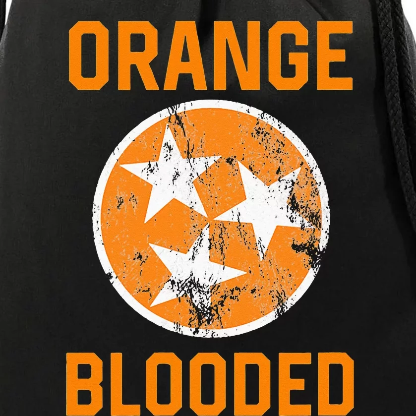 Tennessee Fan Orange Blooded Vol Sports Fan State Flag TN Drawstring Bag