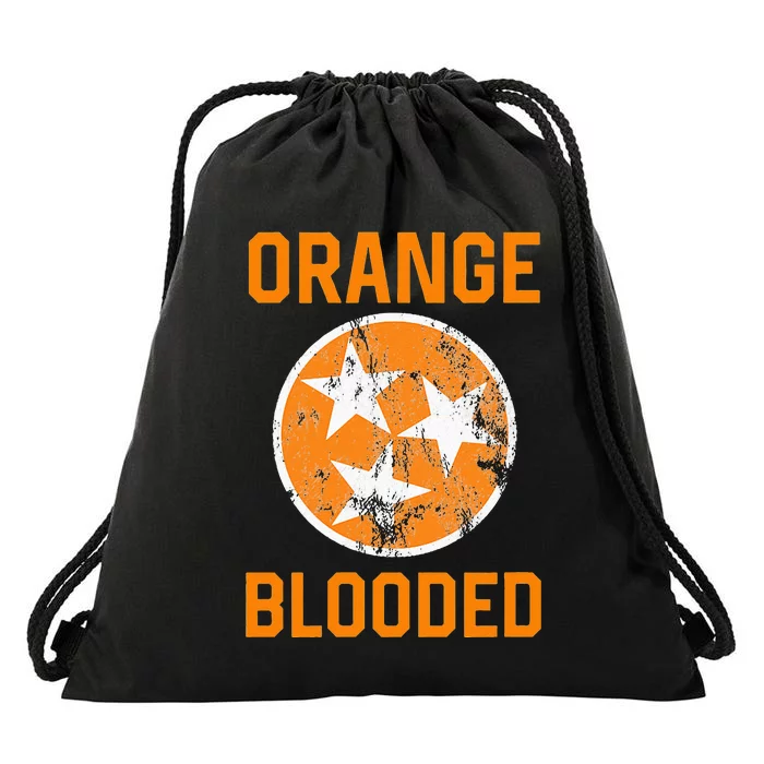 Tennessee Fan Orange Blooded Vol Sports Fan State Flag TN Drawstring Bag