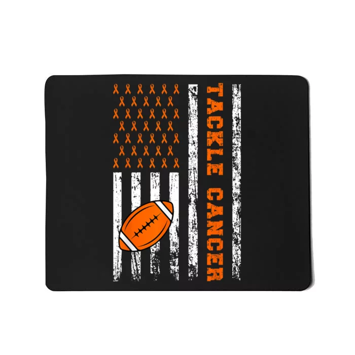 Tackle Football Orange Ribbon Leukemia Cancer Awareness Mousepad