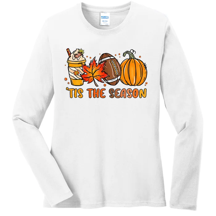 Turkey Football Outfit Adults Thanksgiving Ladies Long Sleeve Shirt