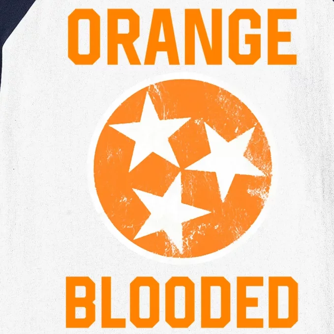 Tennessee Fan Orange Blooded Funny Sports Fan State Flag Tn Baseball Sleeve Shirt