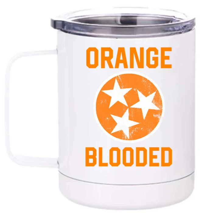 Tennessee Fan Orange Blooded Funny Sports Fan State Flag Tn Front & Back 12oz Stainless Steel Tumbler Cup