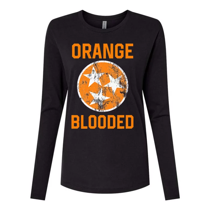 Tennessee Fan Orange Blooded Vol Sports Fan State Flag Tn Womens Cotton Relaxed Long Sleeve T-Shirt