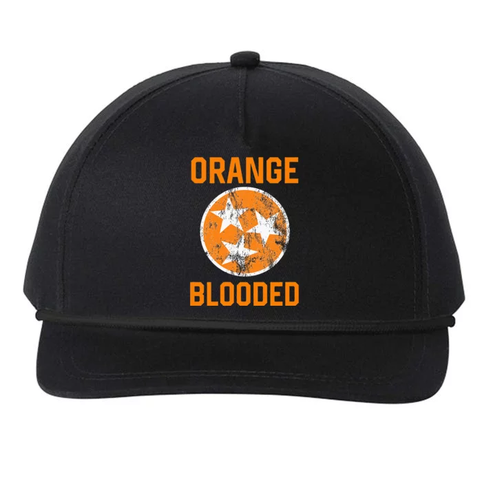 Tennessee Fan Orange Blooded Vol Sports Fan State Flag Tn Snapback Five-Panel Rope Hat