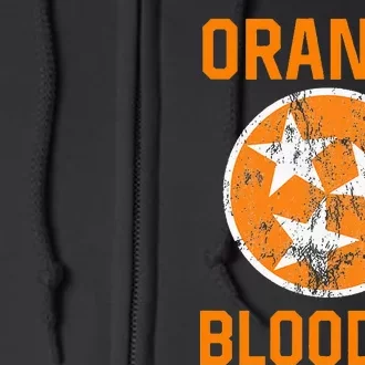 Tennessee Fan Orange Blooded Vol Sports Fan State Flag Tn Full Zip Hoodie