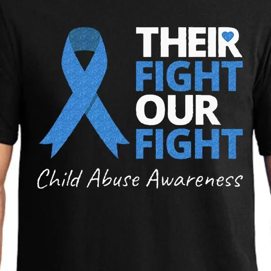 Their Fight Our Fight Child Abuse Awareness Blue Ribbon Pajama Set