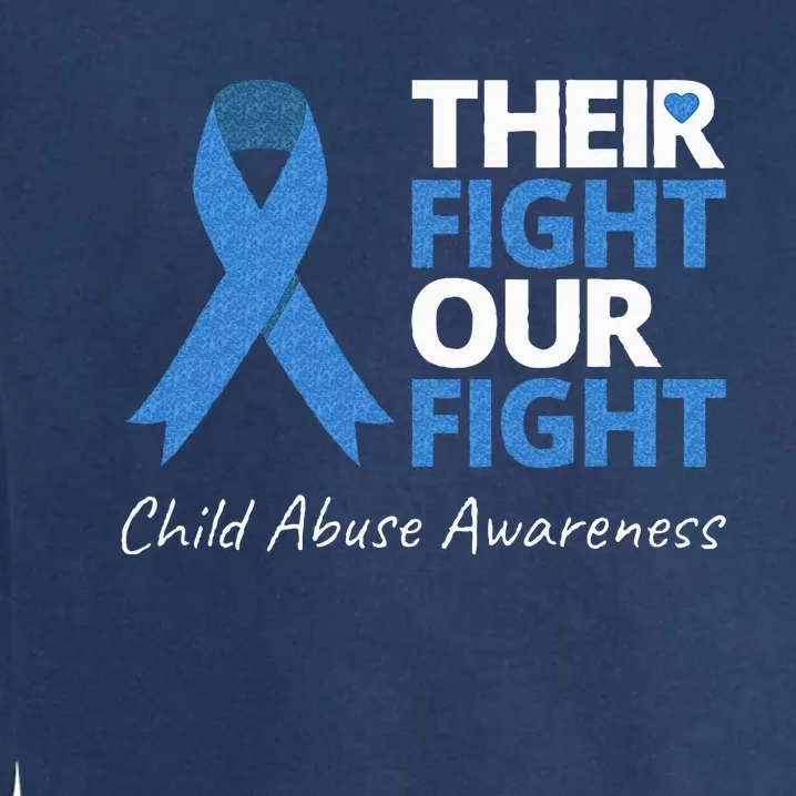 Their Fight Our Fight Child Abuse Awareness Blue Ribbon Garment-Dyed Sweatshirt