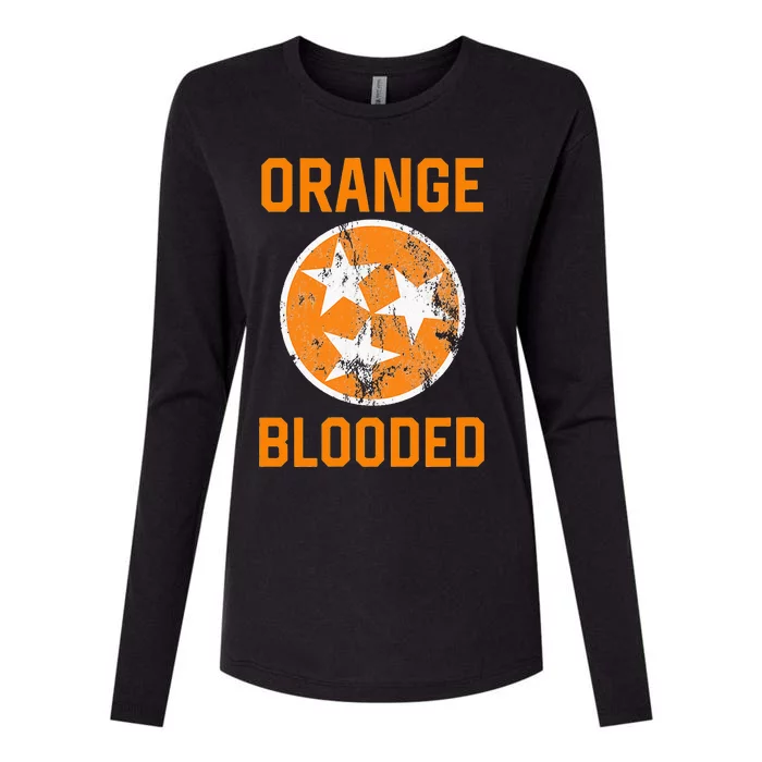 Tennessee Fan Orange Blooded Vol Sports Fan State Flag TN Womens Cotton Relaxed Long Sleeve T-Shirt