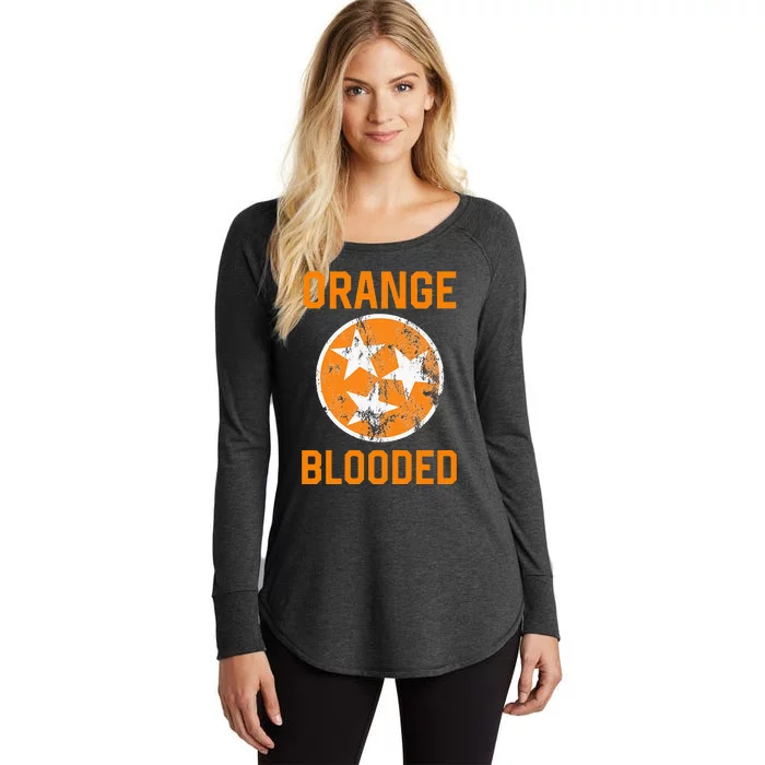 Tennessee Fan Orange Blooded Vol Sports Fan State Flag TN Women's Perfect Tri Tunic Long Sleeve Shirt