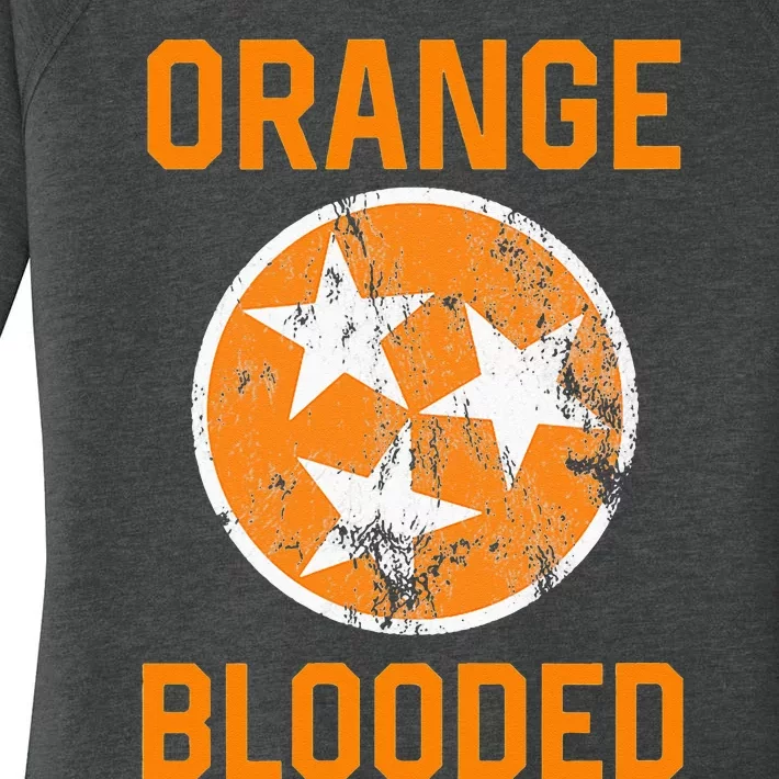 Tennessee Fan Orange Blooded Vol Sports Fan State Flag TN Women's Perfect Tri Tunic Long Sleeve Shirt