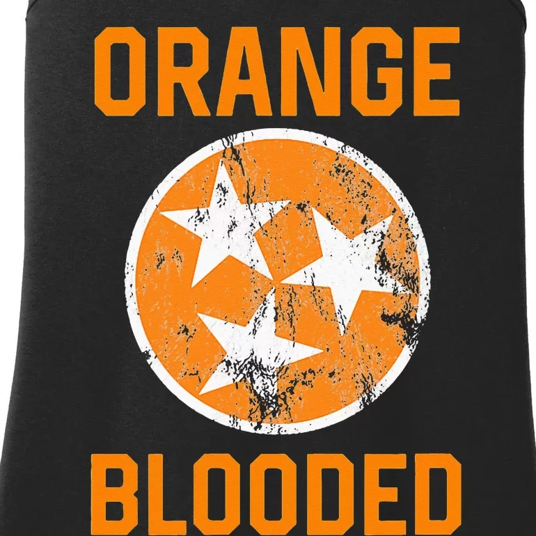 Tennessee Fan Orange Blooded Vol Sports Fan State Flag TN Ladies Essential Tank