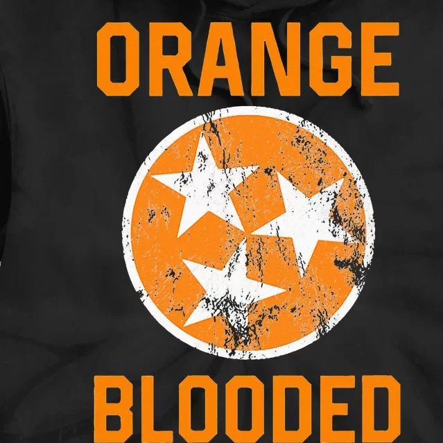 Tennessee Fan Orange Blooded Vol Sports Fan State Flag TN Tie Dye Hoodie