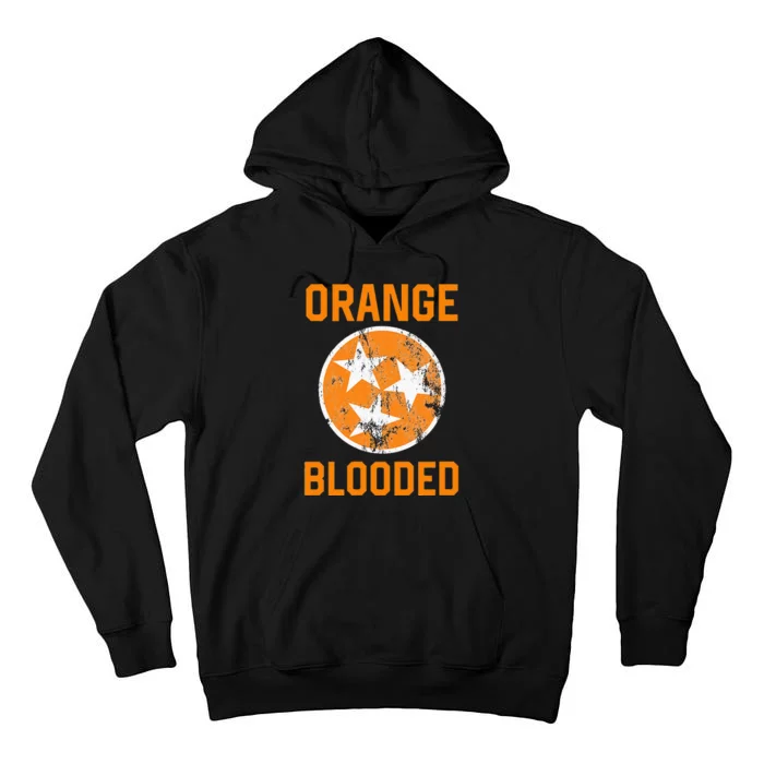 Tennessee Fan Orange Blooded Vol Sports Fan State Flag TN Tall Hoodie