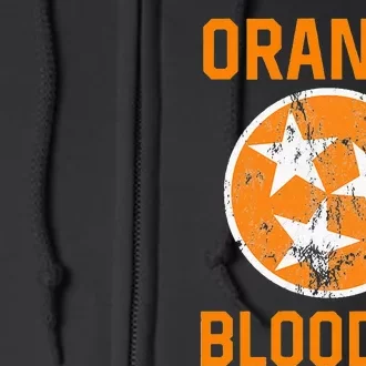 Tennessee Fan Orange Blooded Vol Sports Fan State Flag TN Full Zip Hoodie