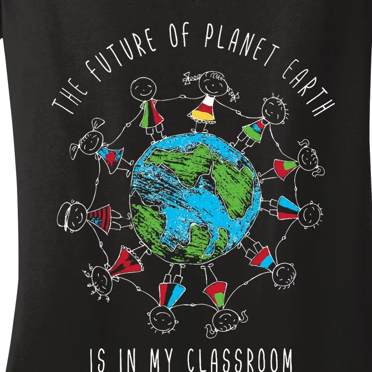 The Future Of Planet Earth Is In My Classroom Teacher Women's V-Neck T-Shirt