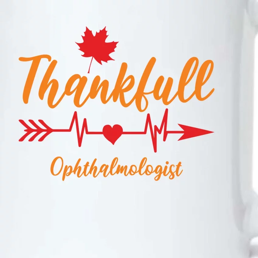 Thanksgiving Fall Ophthalmologist Heartbeat Thankful Doctor Gift Black Color Changing Mug