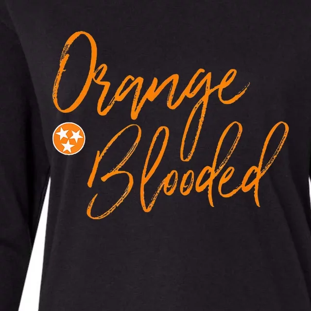 Tennessee Fan Orange Blooded Vol Sports Fan State Flag Tn Womens Cotton Relaxed Long Sleeve T-Shirt