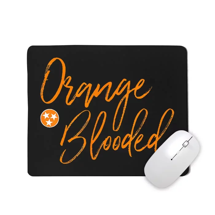 Tennessee Fan Orange Blooded Vol Sports Fan State Flag Tn Mousepad