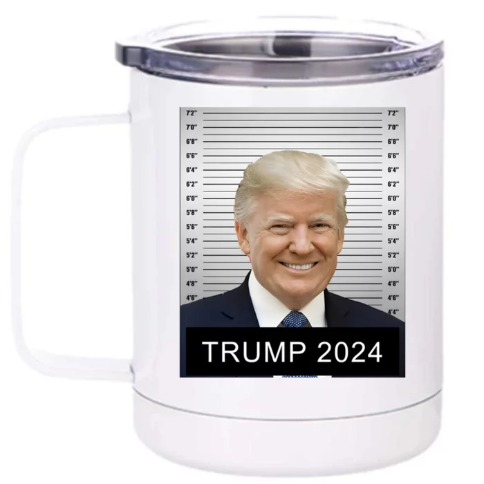 Trump For President 2024 Trump Mugshot Front & Back 12oz Stainless Steel Tumbler Cup