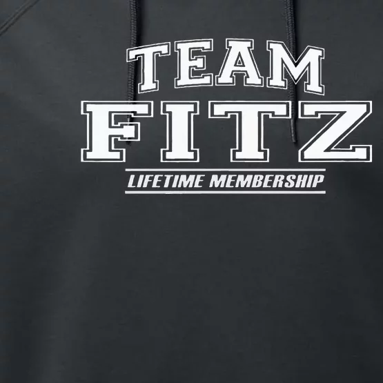 Team Fitz Proud Family Surname Last Name Performance Fleece Hoodie