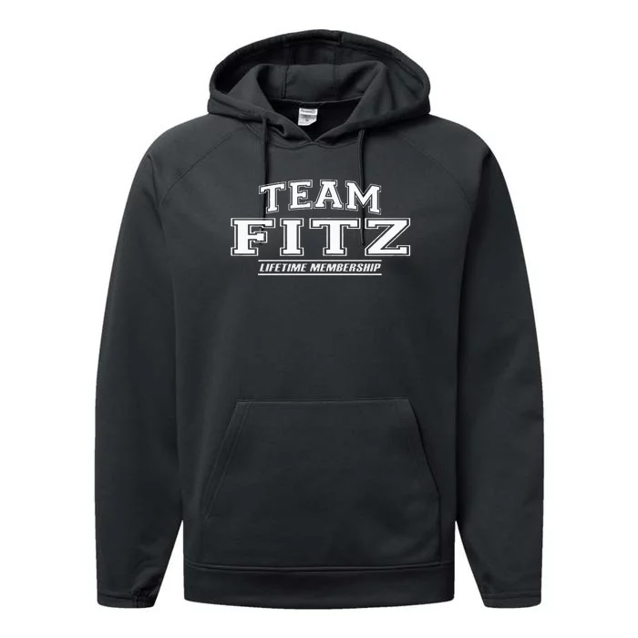 Team Fitz Proud Family Surname Last Name Performance Fleece Hoodie