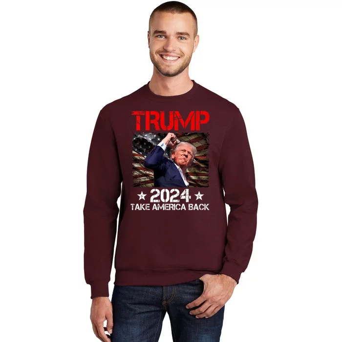 Trump Fist Pump Shot At Trump 2024 Trump Survives Rally Tall Sweatshirt