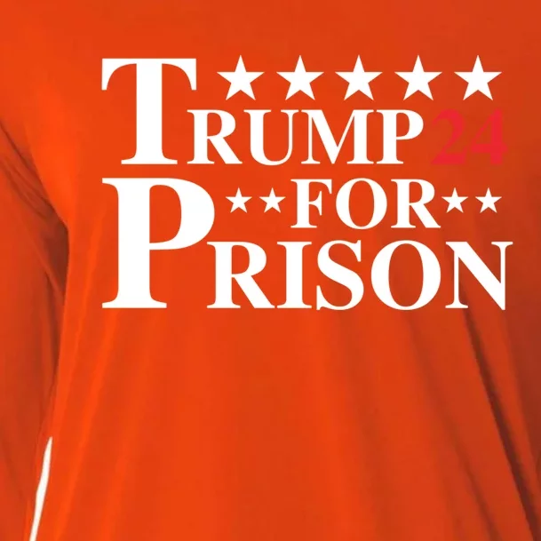 Trump For Prison 2024 4th Of July Independence Day American Gift Cooling Performance Long Sleeve Crew