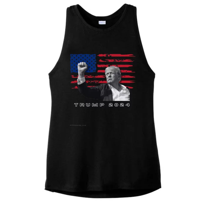 Trump For President 2024 Patriotic Triumph Maga Ladies Tri-Blend Wicking Tank